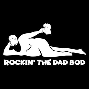 White Rocking The Dad Bod 6Wx3H Premium permanent vinyl decal